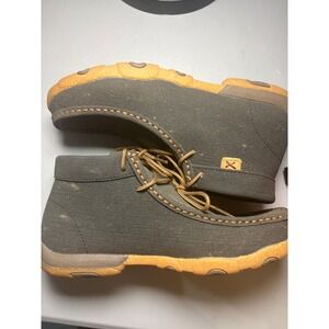 Twisted X Driving Moc Chukka Boots Womens Size 8M Charcoal Grey Leather WDM0144